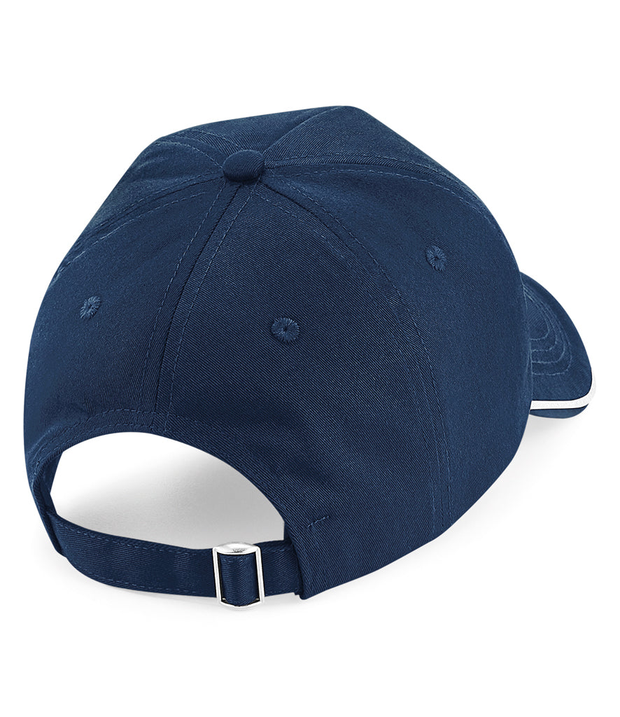 Authentic Piped 5 Panel Cap in French Navy/White – back view